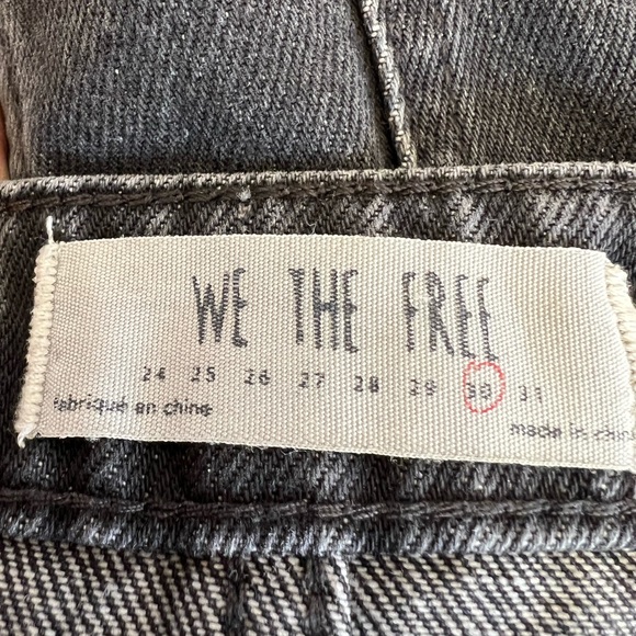 We The Free Black Denim Mini Skirt Raw Hem Y2K Rocker - Picture 4 of 5